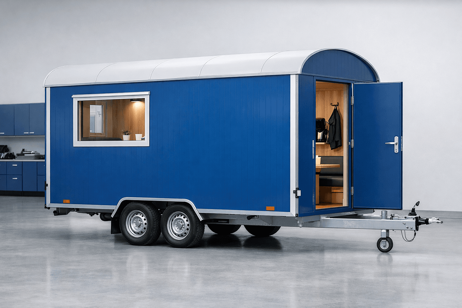 Bauwagen - Pausenraum mit Einrichtung